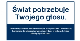 Wybory do Rady Uczniowskiej Samorządu Szkolnego!